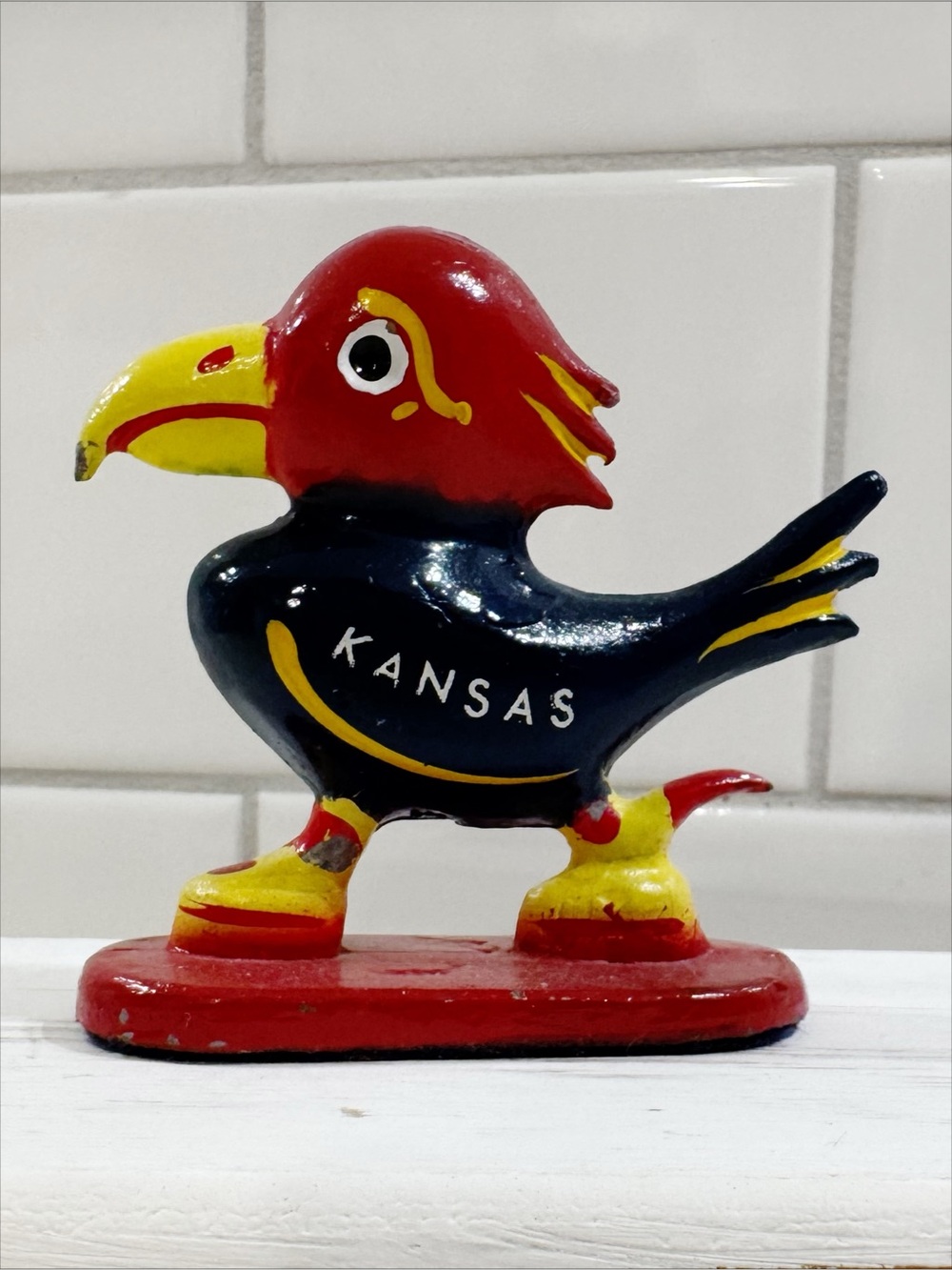 Vintage KU Jayhawks Paperweight | 1960s C. Downing Casting Co. Sedan Kansas